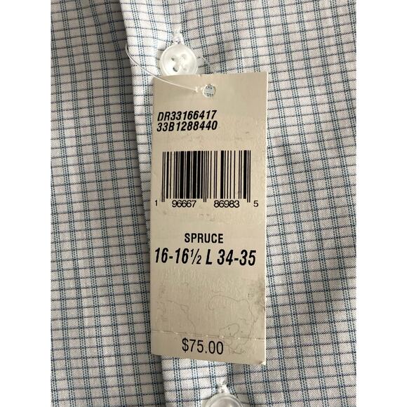 Calvin Klein Men's Large 16-16.5 34/35 Dress Shirt Regular Fit Blue Check NEW - Picture 13 of 13